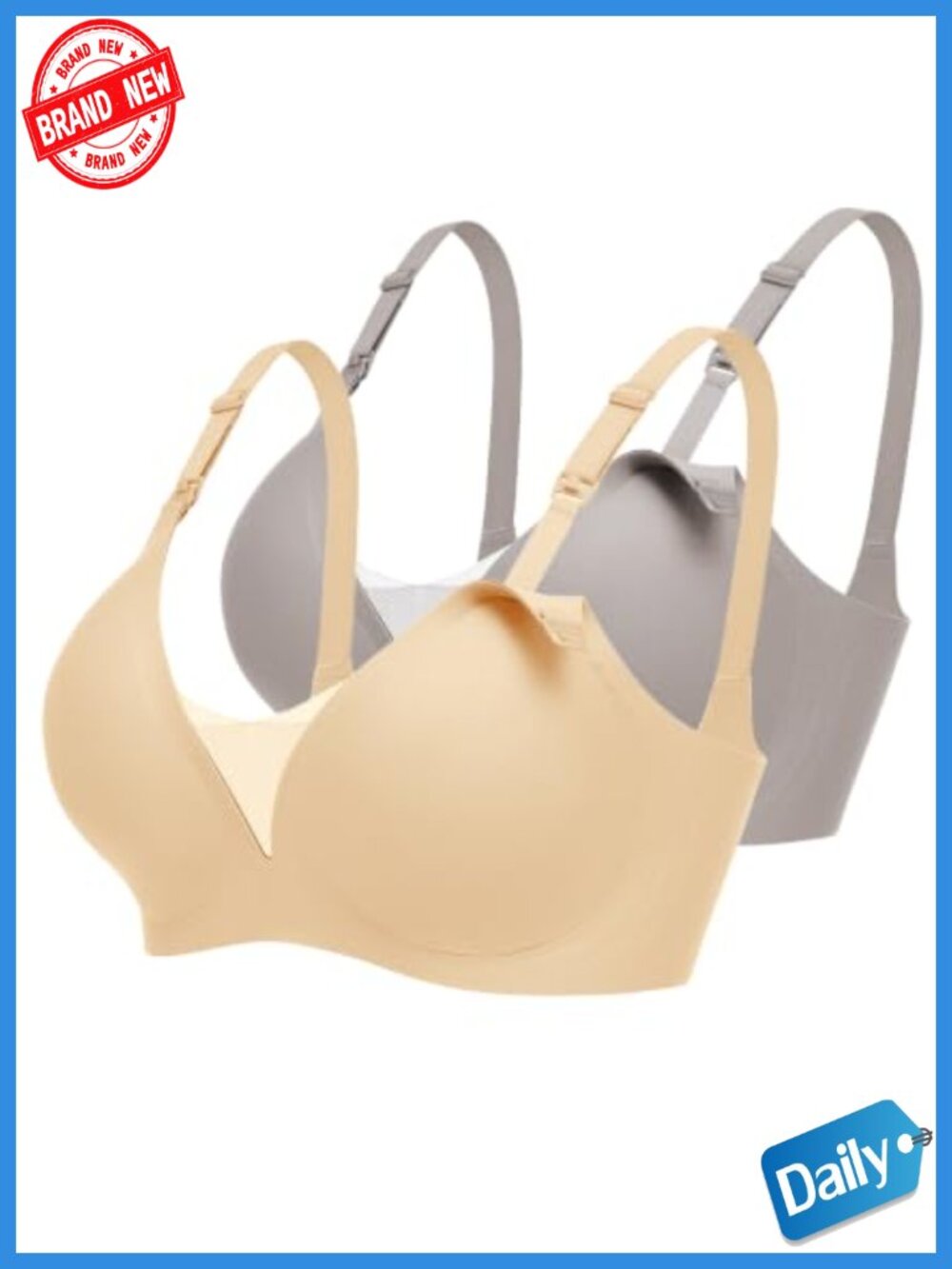 Wireless Seamless Nursing Bra, V Neck Maternity Bra With Extender